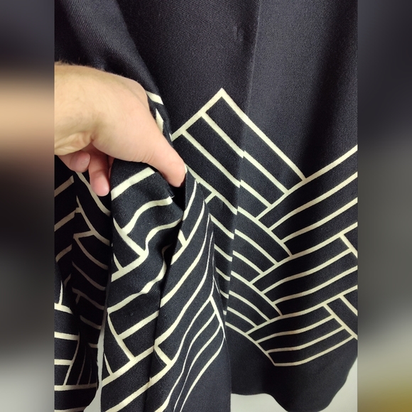 NWT Marina Rinaldi Noto Jacquard Duster wool Coat black gold 22 plus - Picture 8 of 14